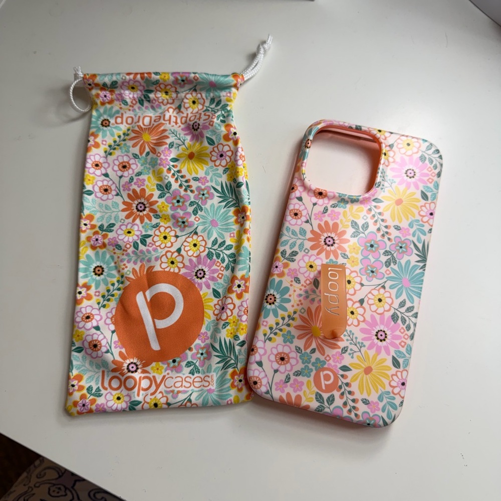 Loopy Case Colorful Floral iPhone 14 Pro Max Case - Right Hand Loop